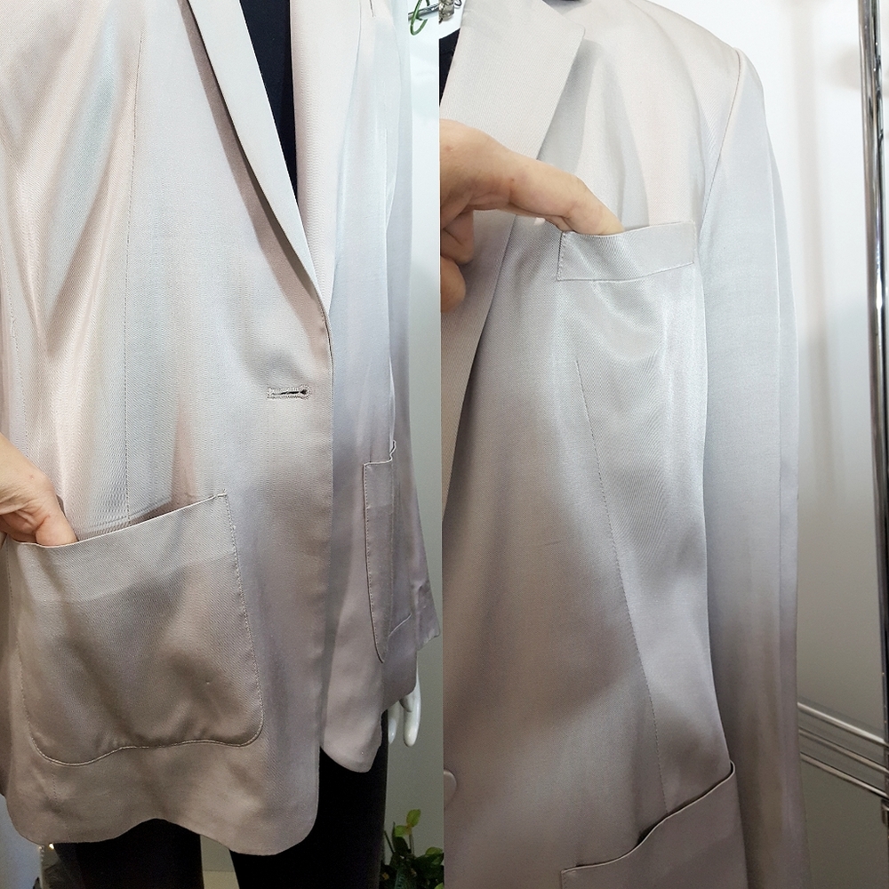 H&M🔖Siky Boyfriend Blazer🔱Casual One Button♡Notch Lapels♡Patch Pocket - Picture 8 of 12